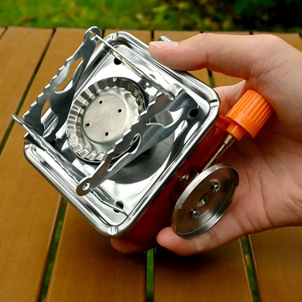 Portable Burner Camping Foldable Windproof Outdoor Gas Tank Stove for Backpacking Camping Hiking Picnic BBQ Cooking Equipment Peaceful Pleasures Health and Wellness
