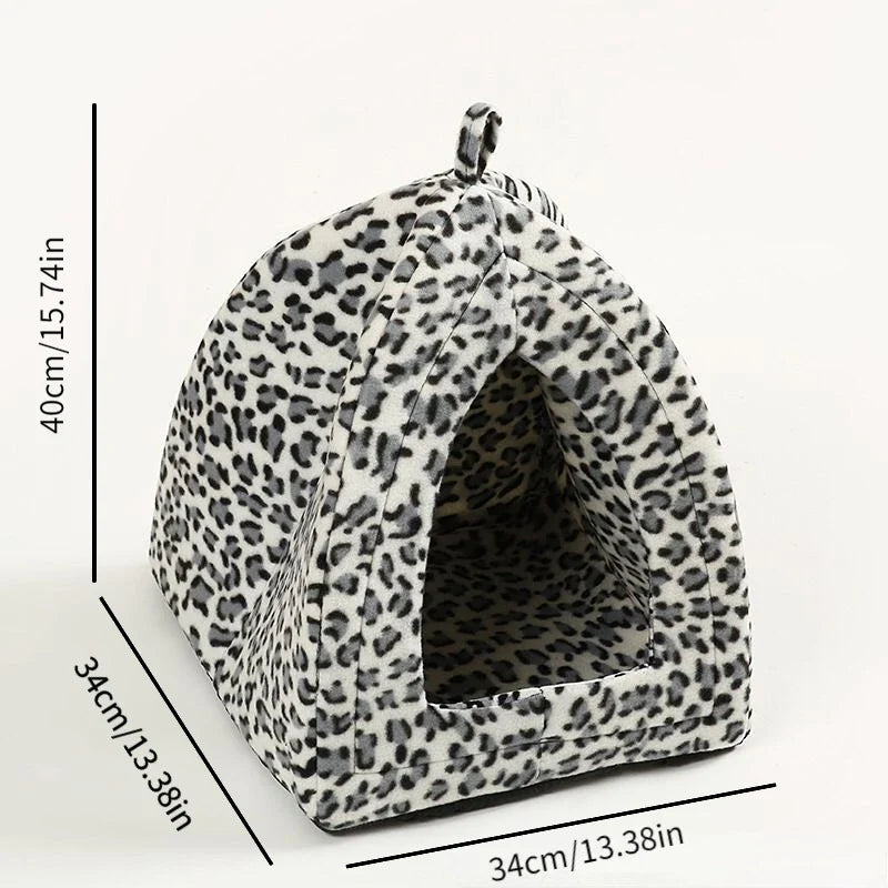 Foldable Washable Cat Cave House – All-Season Pet Bed