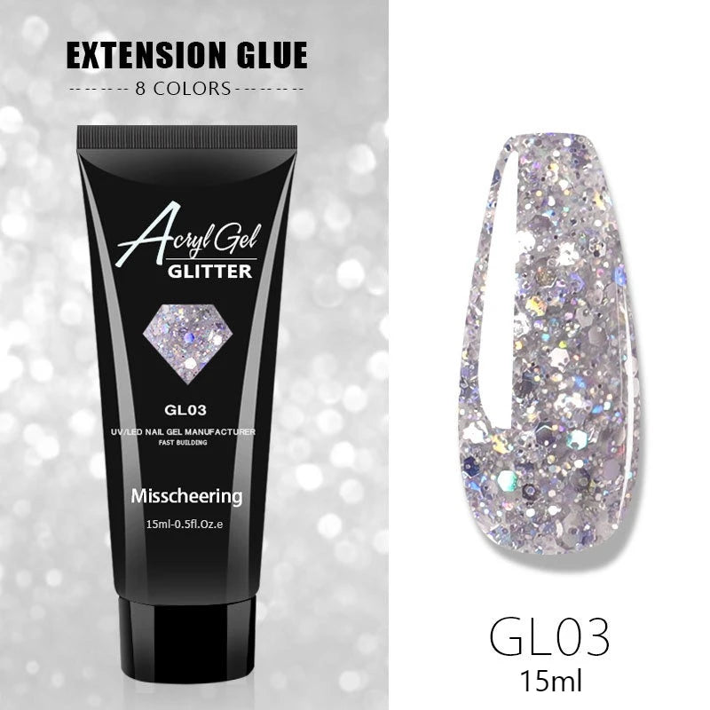 30ml Nail Extension Gel Nail Build Poly Nail Acrylic Gel UV LED Quick Extension of Crystal Model Painless Crystal Glue Peaceful Pleasures Health and Wellness GL03