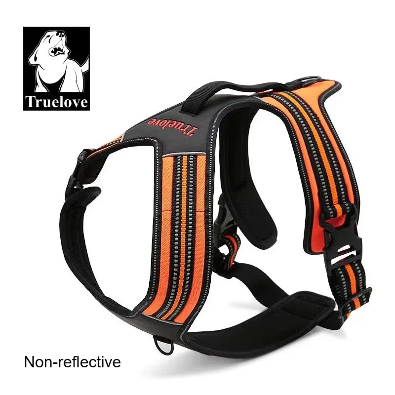 Truelove Non-reflective Walking PU Leather Dog Vest Escape Proof Adjustable Anti Pull Pet Harness Outdoor Clearance Sale TLH5551 Peaceful Pleasures Health and Wellness orange Xs