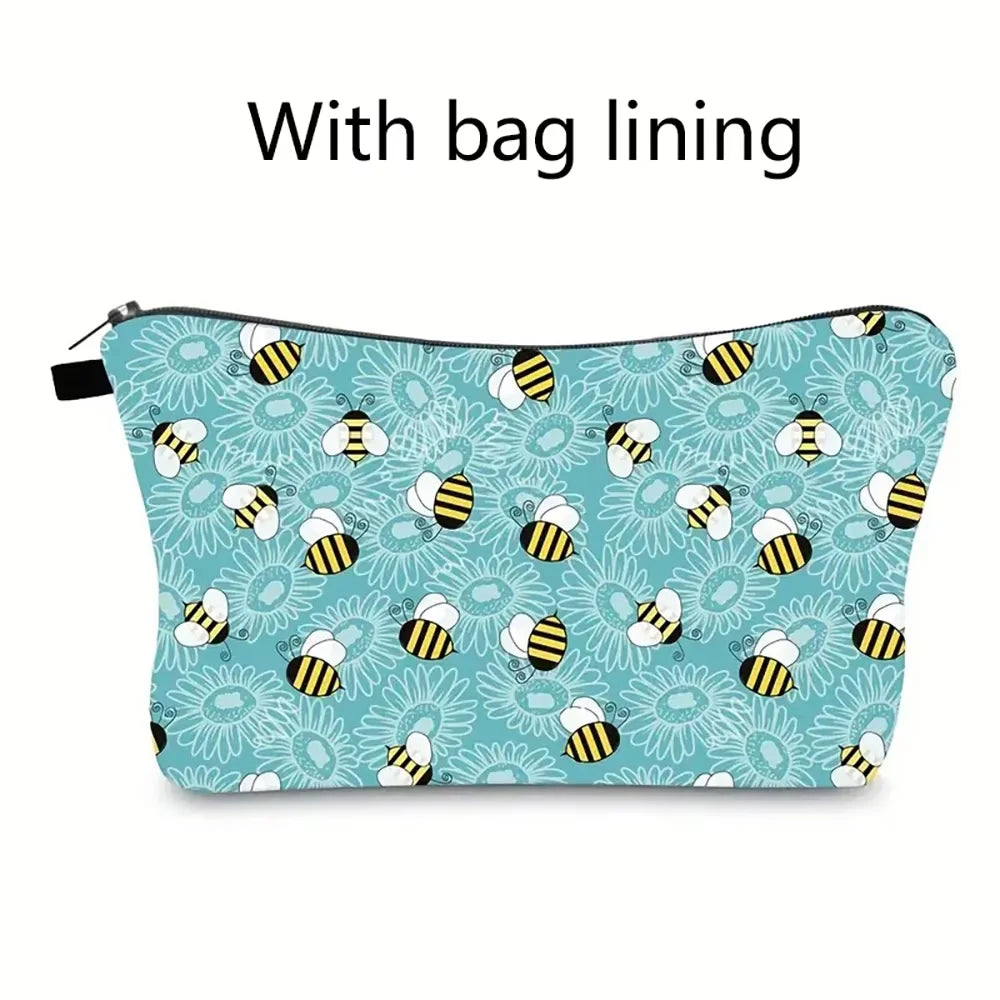 Sunflower Bee Cosmetic & Pencil Bag – Travel Organiser Pouch