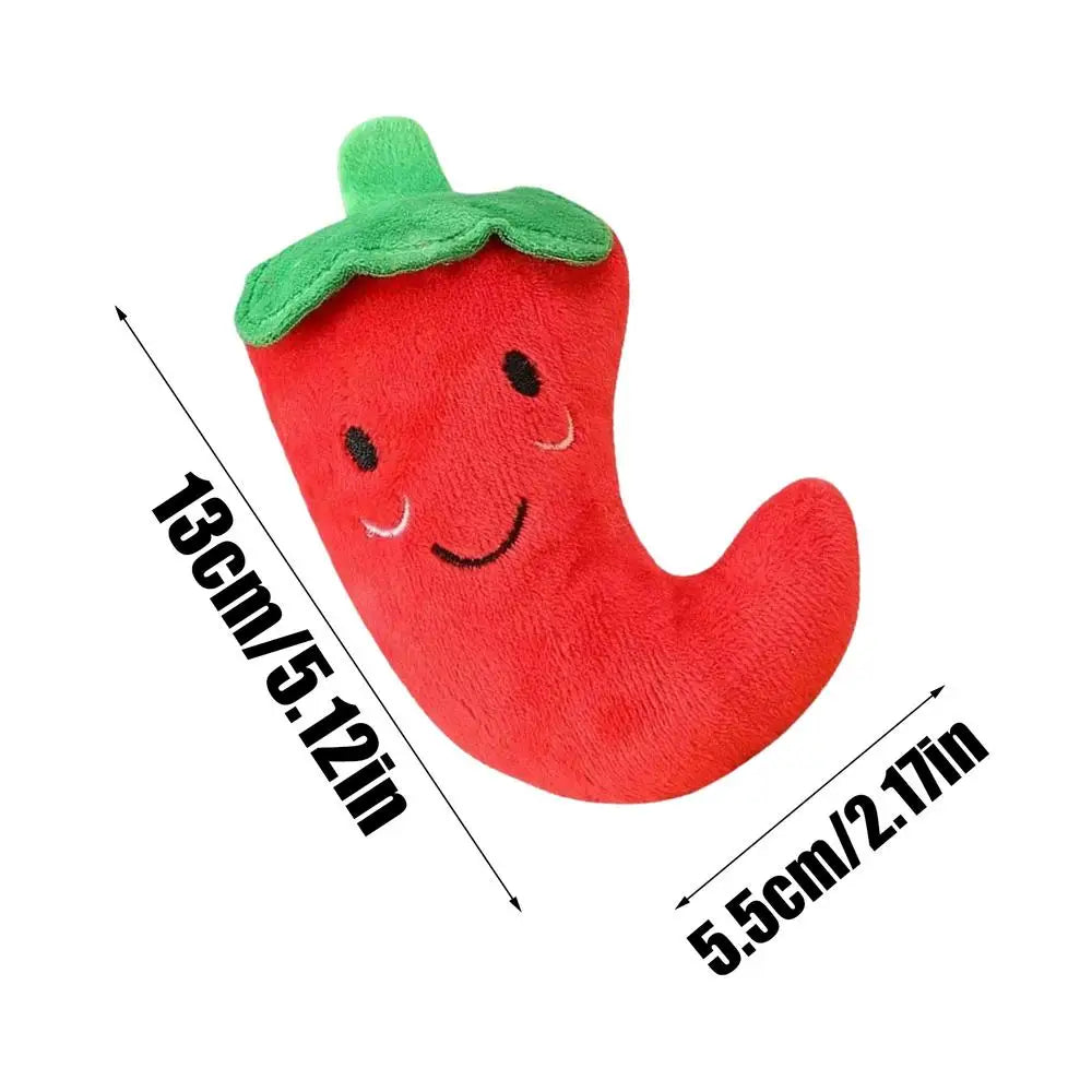 Chili-Shape Squeaky Plush Dog Toy – Bite-Resistant Chew Toy