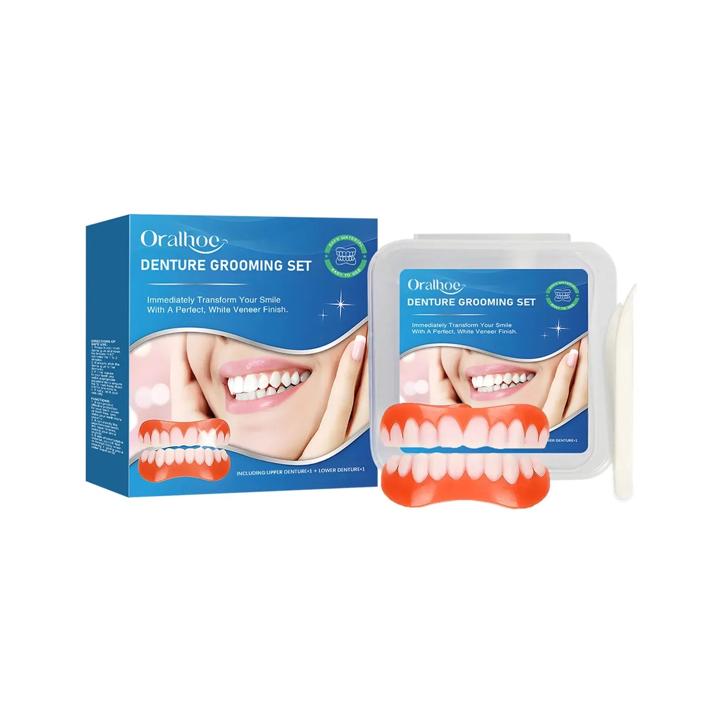 Oralhoe Silicone Snap-On Denture Kit – Upper & Lower Soft Fit