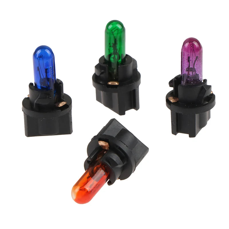 10PCS 12V T5.5 Led Bulb W1.2WCar Interior Lights Dashboard Heating Indicator Wedge Auto Instrument Lamp Air Conditioning Lamp Peaceful Pleasures Health and Wellness