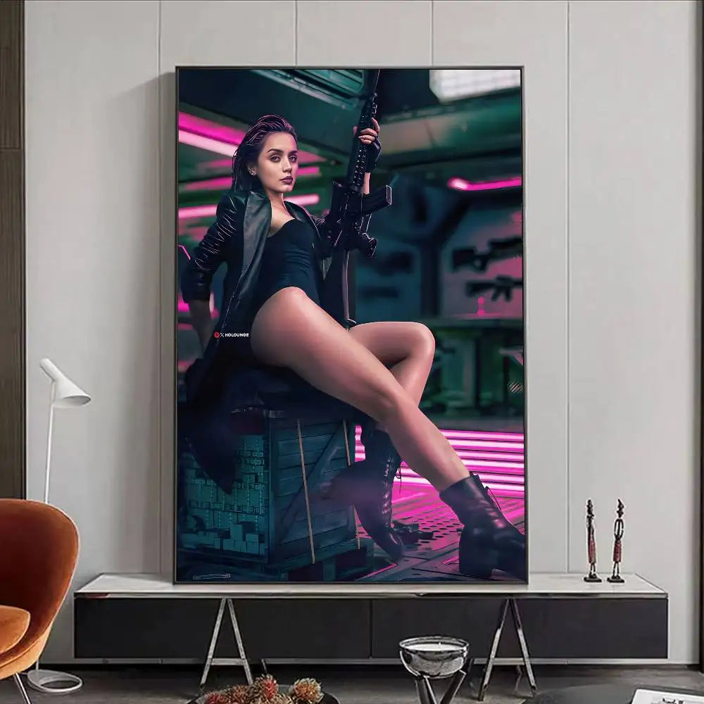 Movie J-John W-Wick B-Ballerina Poster HD art poster for home living room bar office decoration sticky waterproof Peaceful Pleasures Health and Wellness