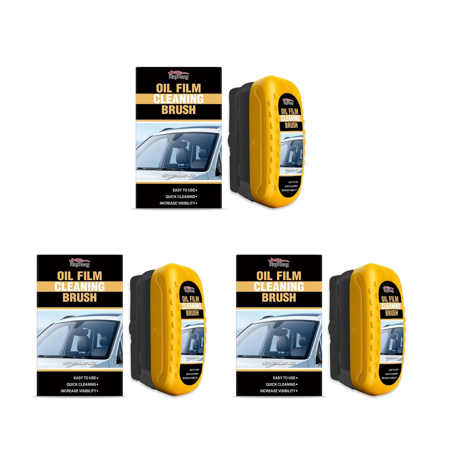 RayHong Car Windshield Oil Film Remover & Cleaning Brush 120ml