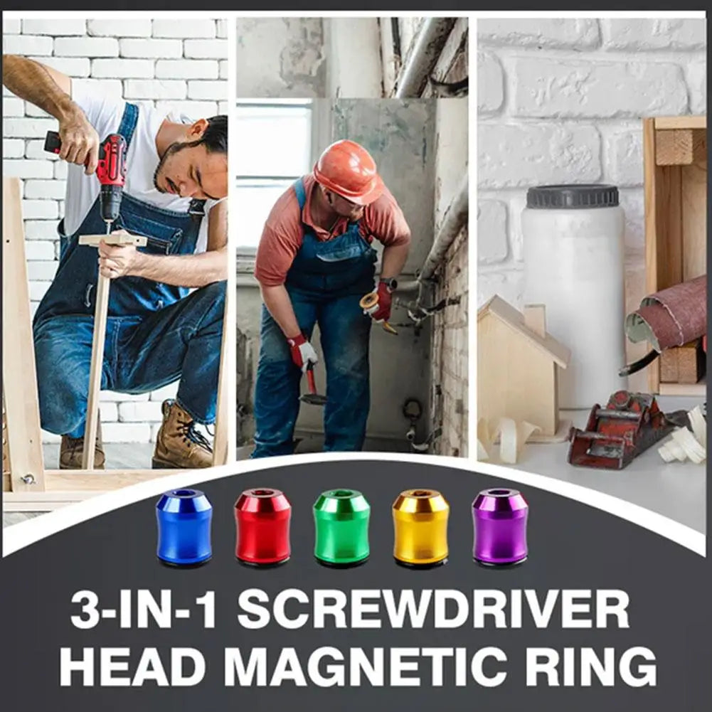 3-in-1 Magnetic Screwdriver Bit Ring – Aluminum Alloy Hex