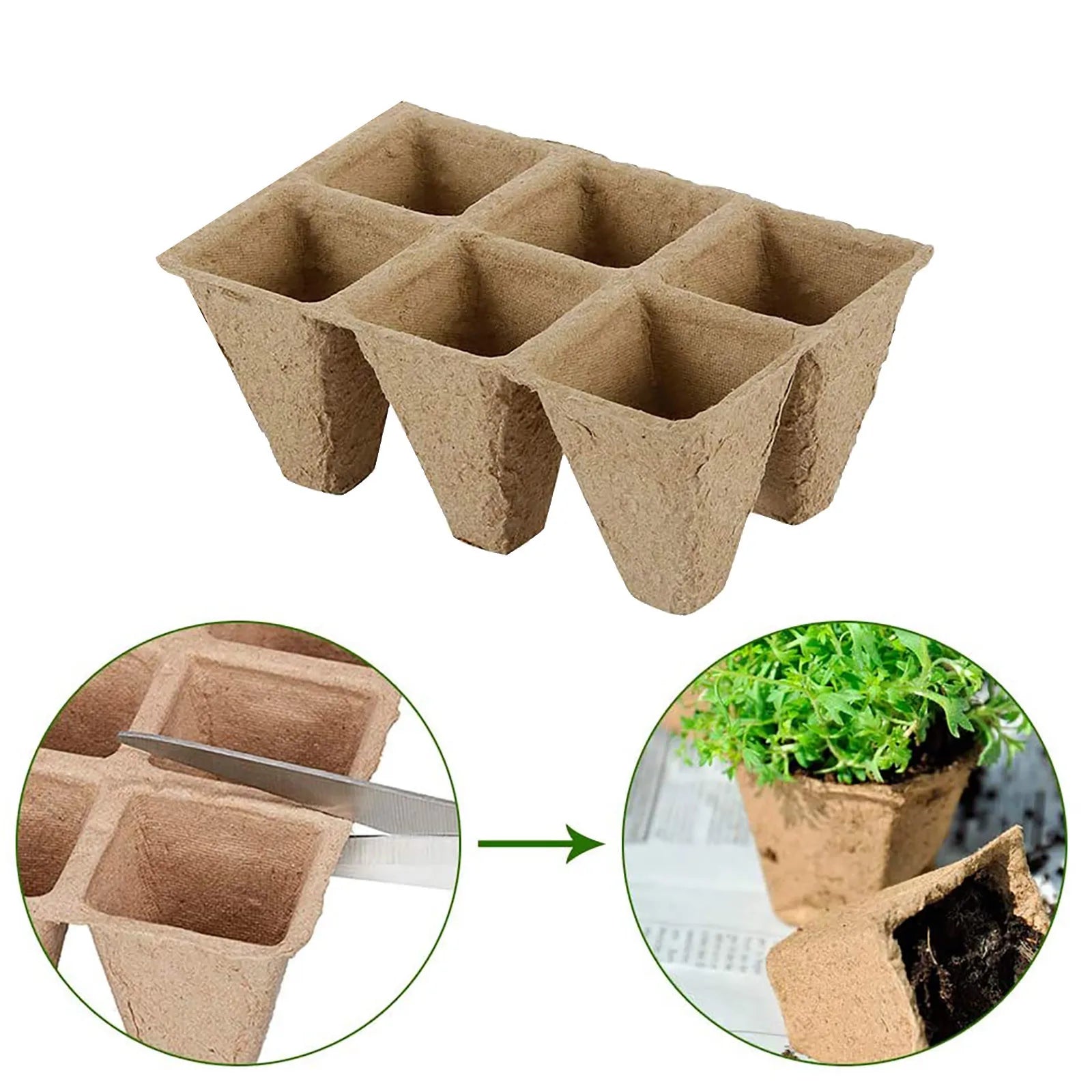 10/20Pcs Biodegradable Seed Starter Peat Pots Seed Growing Tray Planting Seed Tray Kit for Garden Grow Box Supplies Nursery Cup Peaceful Pleasures Health and Wellness