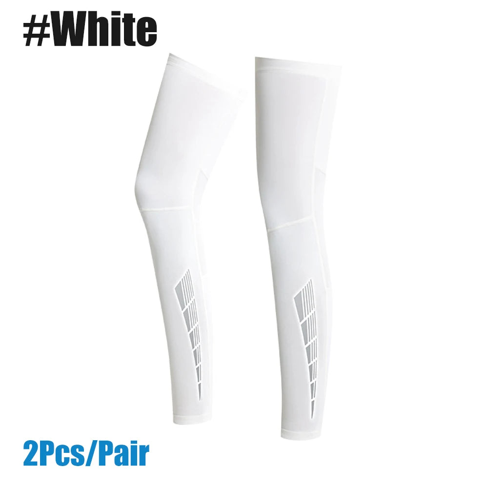 Full Leg Compression Sleeves UPF 50+ | Cycling, Basketball & Running Compression Leg Sleeve Peaceful Pleasures Health and Wellness White-1Pair XL