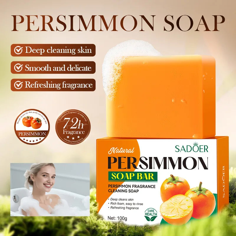 SADOER Persimmon Cleansing Soap 100g | Glycerin Deep Clean Bar