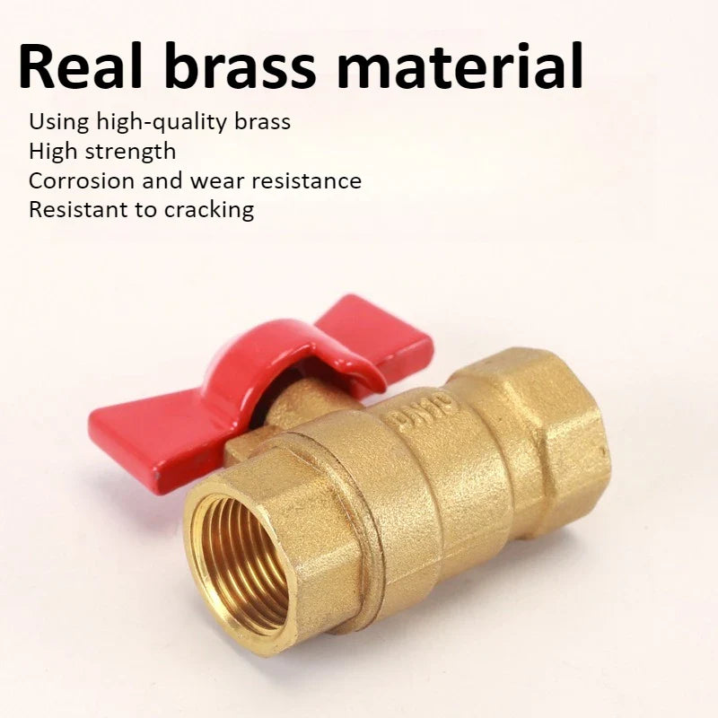 Brass Long Rod Ball Valve ⅛"–1" Threaded Pipe Adapter