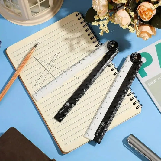 Creative Black And White Folding Ruler Drawing Plastic Straight Ruler Bookmark Multifunctional Scale Ruler Office Peaceful Pleasures Health and Wellness