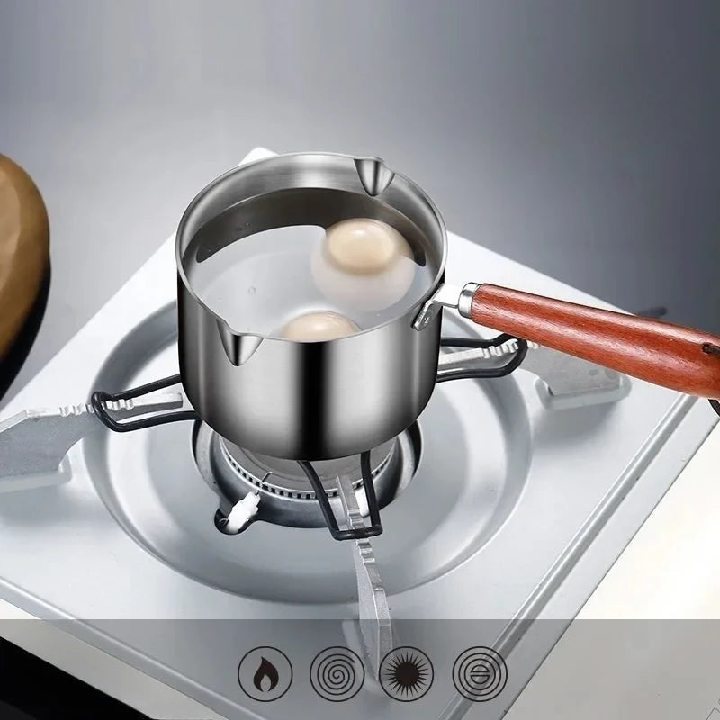 Stainless Steel Measuring Spoon with Handle Sauce Cup Wooden Handle Dipping Sauce Cup with Handle Measuring American Western Peaceful Pleasures Health and Wellness