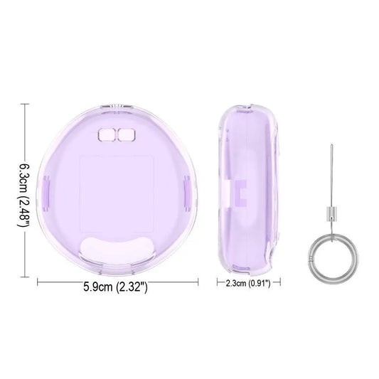 Tamagotchi Transparent Protective Case Cover with Keychain Virtual Pet Accessory Oasis Select
