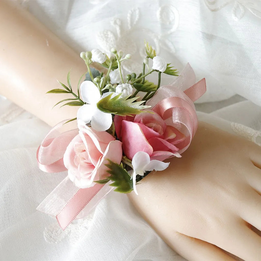 Artificial Fabric Corsage & Wrist Flower | Satin Wedding