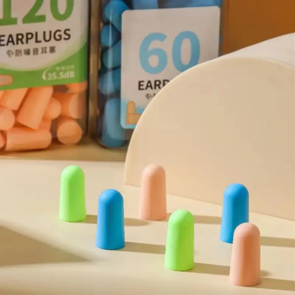 10/24/60pcs Comfortable Earplugs Antinoise Ear Plugs Sleep Noise Reduction Ear Protector for Sleep Soft Foam Earplugs Anti-Noise Peaceful Pleasures Health and Wellness