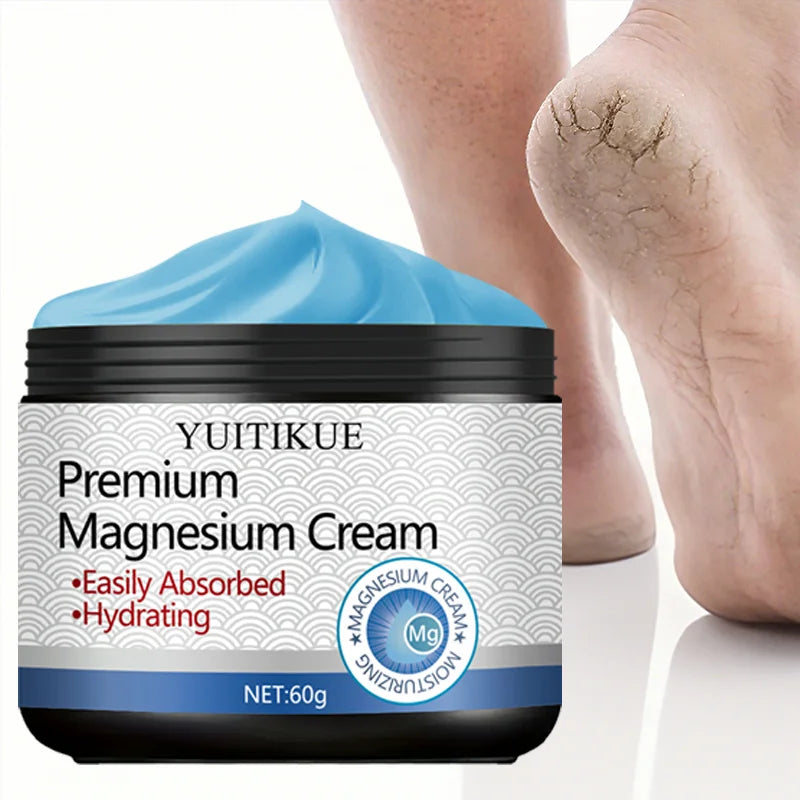 YUITIKUE 60g Premium Magnesium Cream Fast Absorbing Non-Greasy Moisturizing & Softening for Hand And Foot Care Peaceful Pleasures Health and Wellness