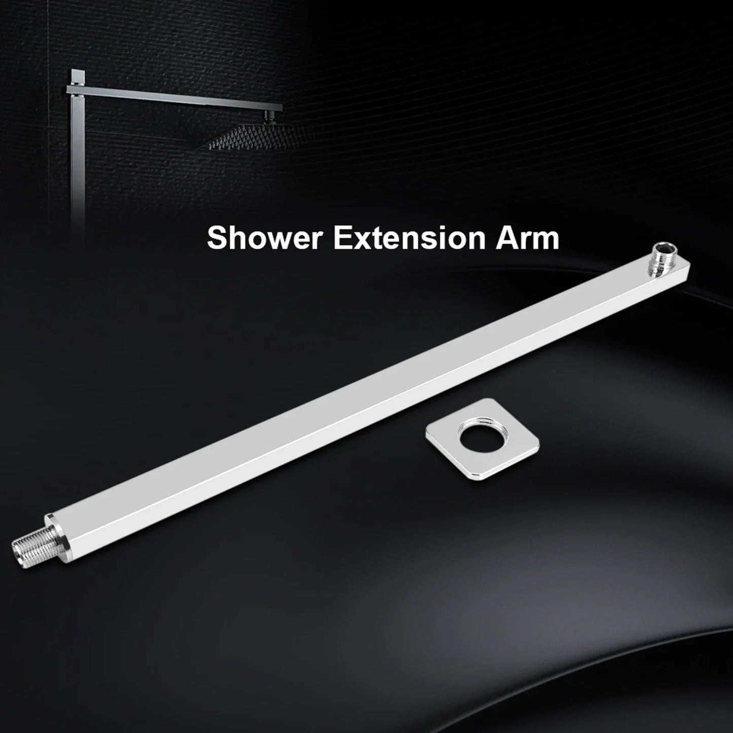 Square Shower Head Extension Arm Wall Mounted Stainless Steel