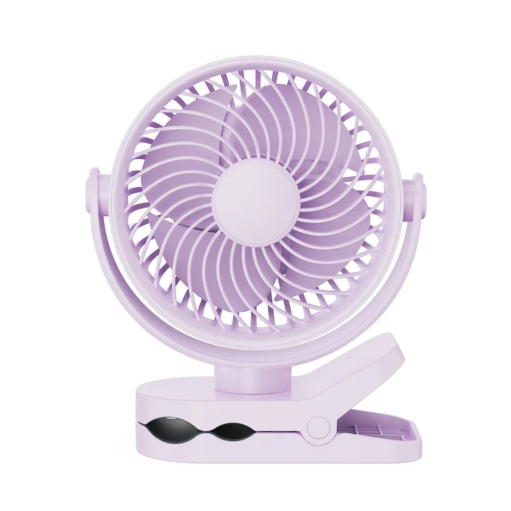 URGGU Rechargeable Clip-On Fan – 360° Rotation, 3 Speeds, USB