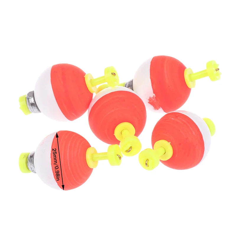 5-Pack Snap-On Fishing Bobber Floats – Weighted EVA Foam