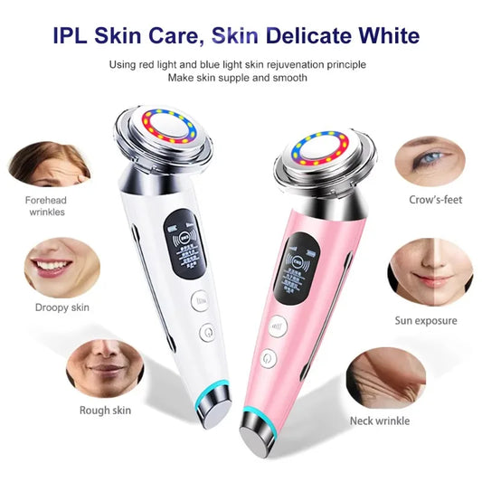 ‌Facial Massager - 4-in-1 Anti-Aging Device with Light Therapy, Wrinkle Reduction & Skin Rejuvenation for Home Use Peaceful Pleasures Health and Wellness