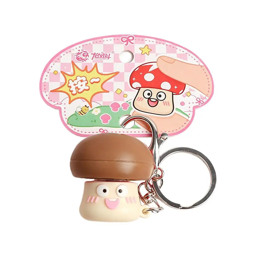 Mini Mushroom Fidget Toy Keychain Plastic Press Pop Sensory Stress