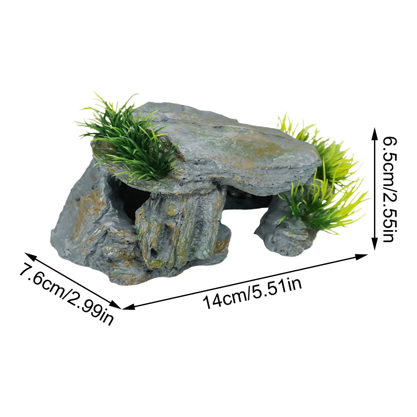 Reptile Rock Hide Cave Natural Reptile Hiding Rock Cave Aquarium Hide Cave Hideout Shrimp Cave Fish Tank Decor for Freshwater Peaceful Pleasures Health and Wellness brown One Size