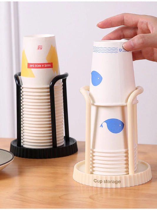 1Pc Disposable Cup Storage Holder Picker Multifunctional Desktop Cup Storage Rack Household Coffee Cup Holder for Home Organizer Peaceful Pleasures Health and Wellness