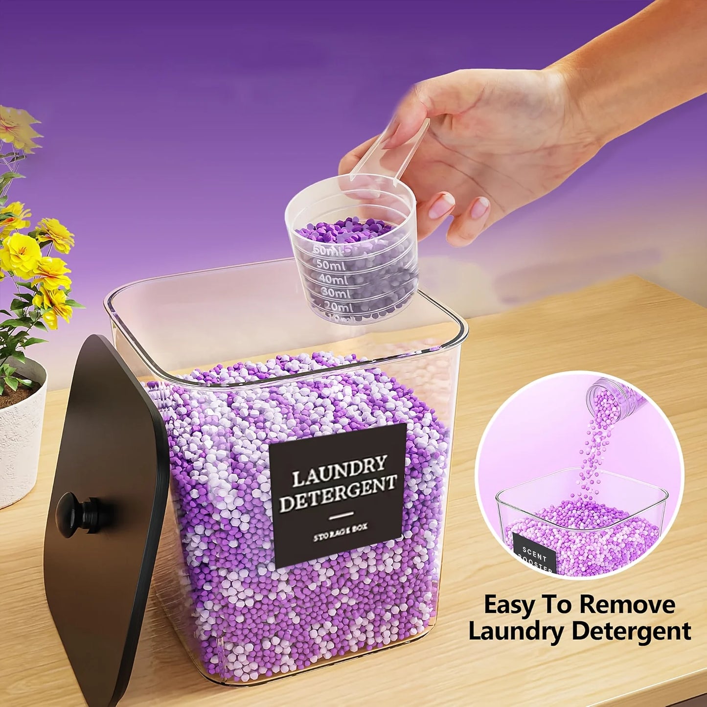 Clear Laundry Room Organization Containers – Pods, Powder & Detergent Storage (3 Pack)