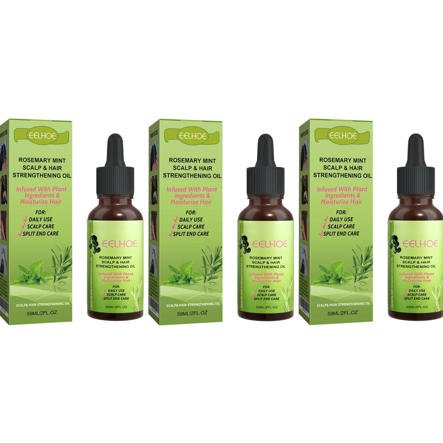 EELHOE Scalp & Hair Strengthening Oil – Repair & Dandruff 59ml Scalp & Hair Oil Peaceful Pleasures Health and Wellness 3 x 59ml Boxed