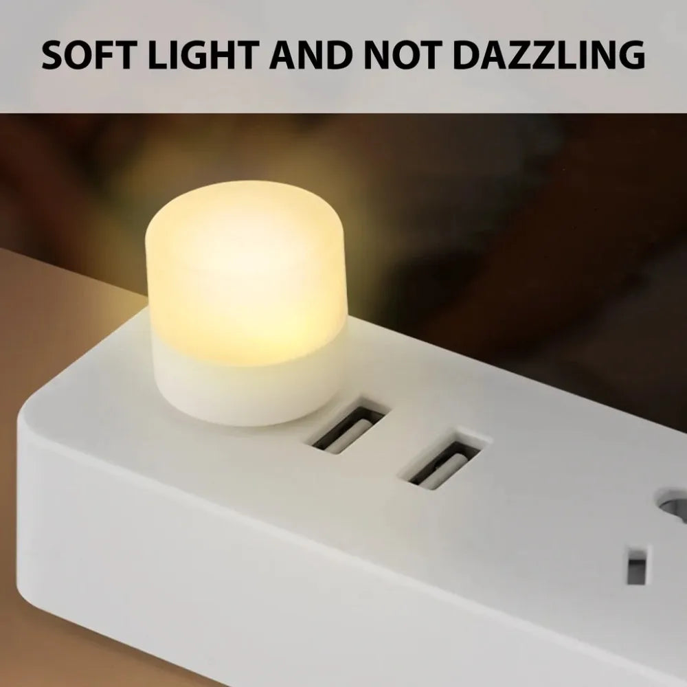 Mini USB Night Light Random Colours Eye Protection Book Reading Light USB Plug Computer Mobile Power Charging LED Night Lamp Peaceful Pleasures Health and Wellness