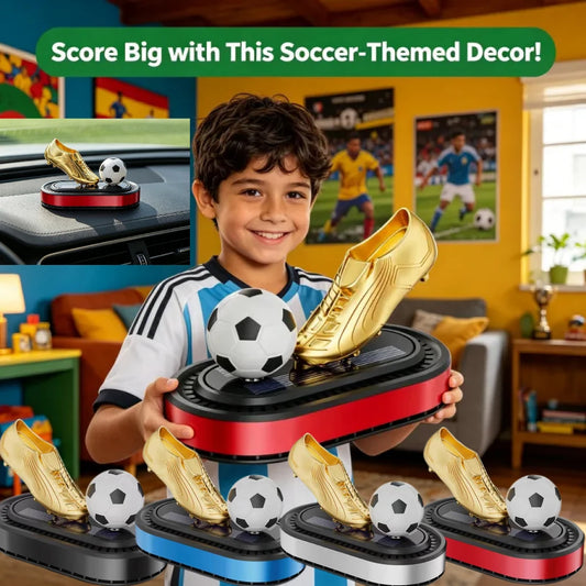 Solar Automatic Rotating Football Golden Boot Aromatherapy Diffuser Car Aromatherapy Brand Shoes Decoration Car Air Freshener Peaceful Pleasures Health and Wellness