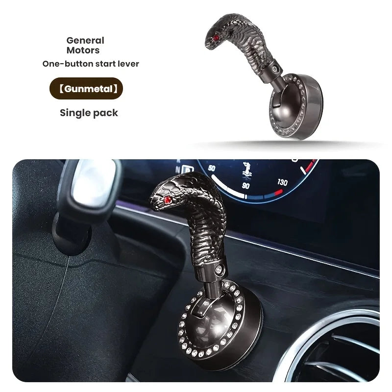 Metal Snake Car Push Start Button Cover | Alloy Joystick Decor