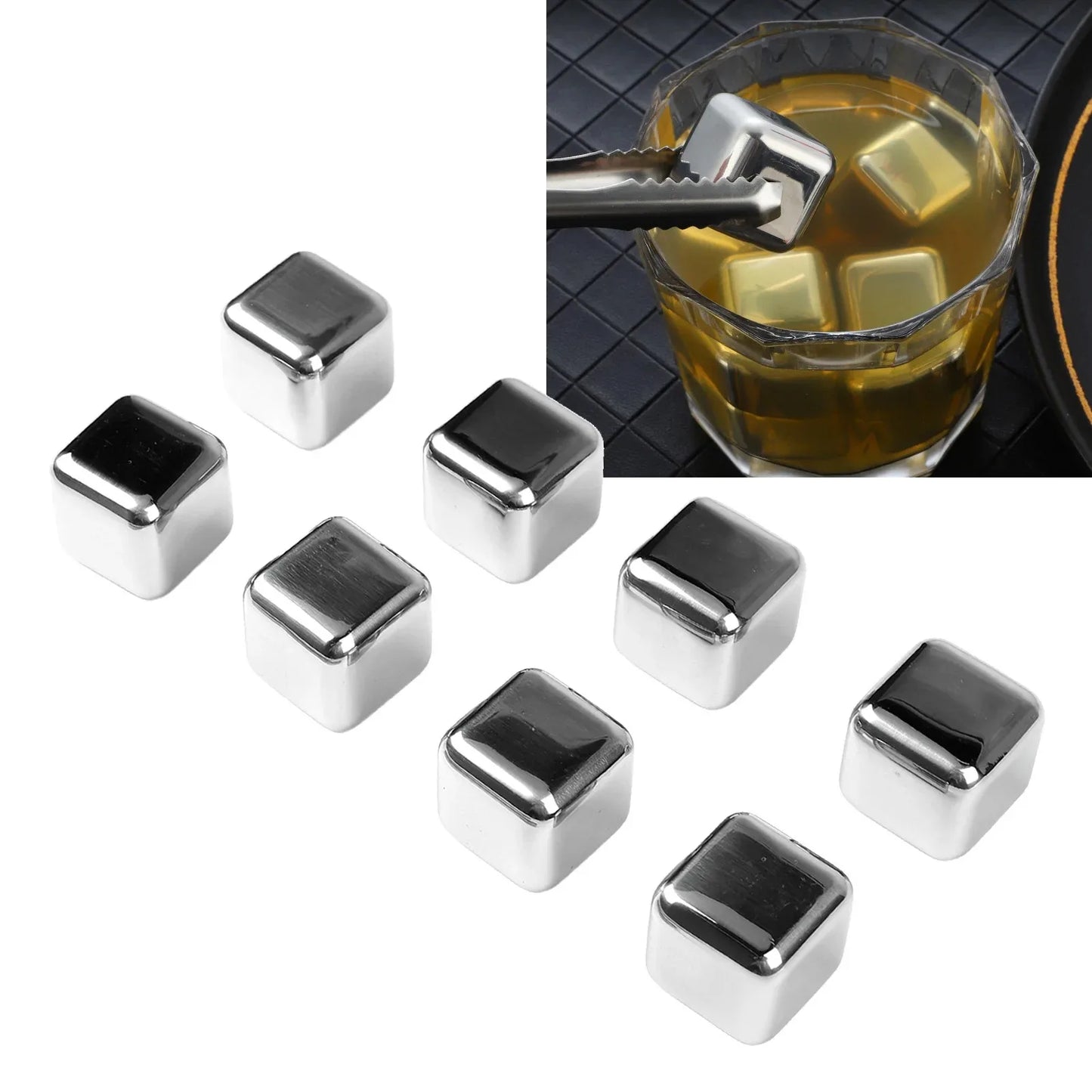 Reusable 304 Stainless Steel Ice Cubes – No Dilution Cooling