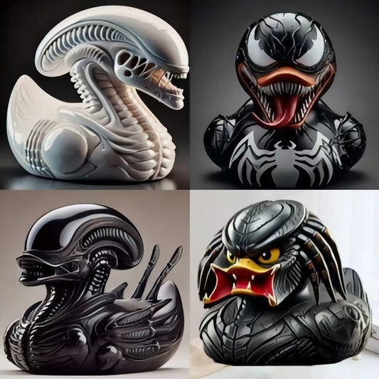 Fantastical and Creative Alien Series Duck Evil Funny Whimsical Alien Series Duck Party Desktop Decoration Resin Ornament Crafts Peaceful Pleasures Health and Wellness