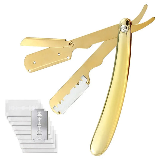 1Pcs Men Shaving Barber Tools Hair Razor and Blades Antique Black Folding Shaving Knife Unisex Hair Removal Peaceful Pleasures Health and Wellness