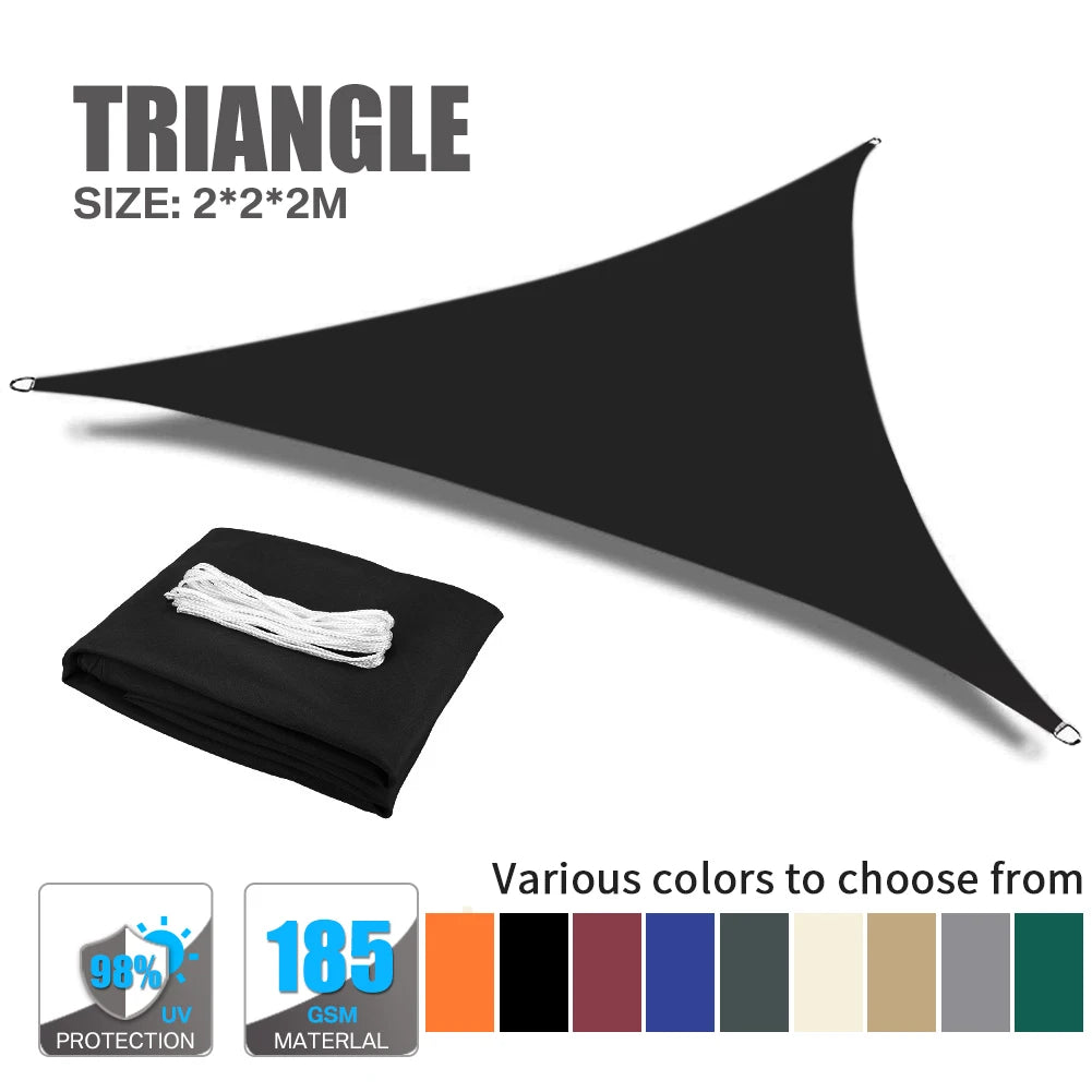 Triangle Sun Shade Sail 280 GSM 95% UV Block – Patio & Garden