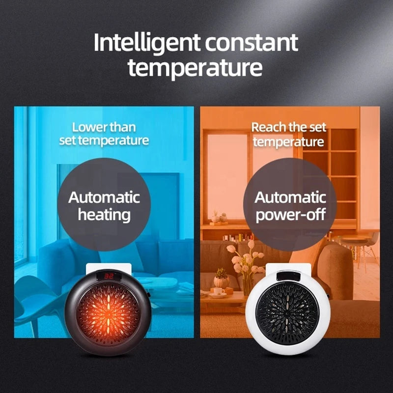 Electric Heater Portable Ptc Ceramic Hot Air Fan Household Desktop Wall Mounted Round Home Mini Appliances Winter Heater Peaceful Pleasures Health and Wellness