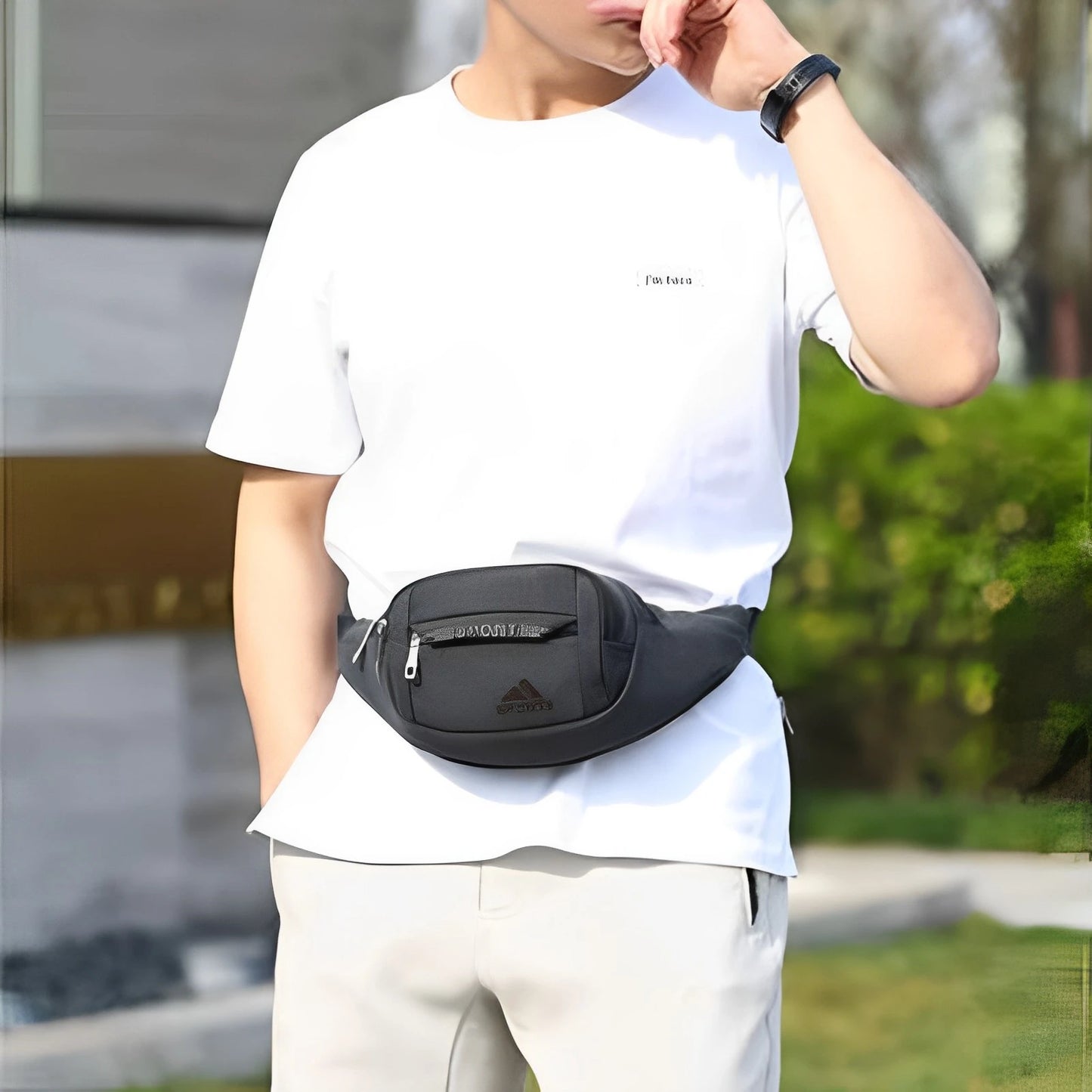 Men's Multifunctional Chest Bag with Adjustable Strap Outdoor Waist Bag for Shopping Camping Walking Peaceful Pleasures Health and Wellness