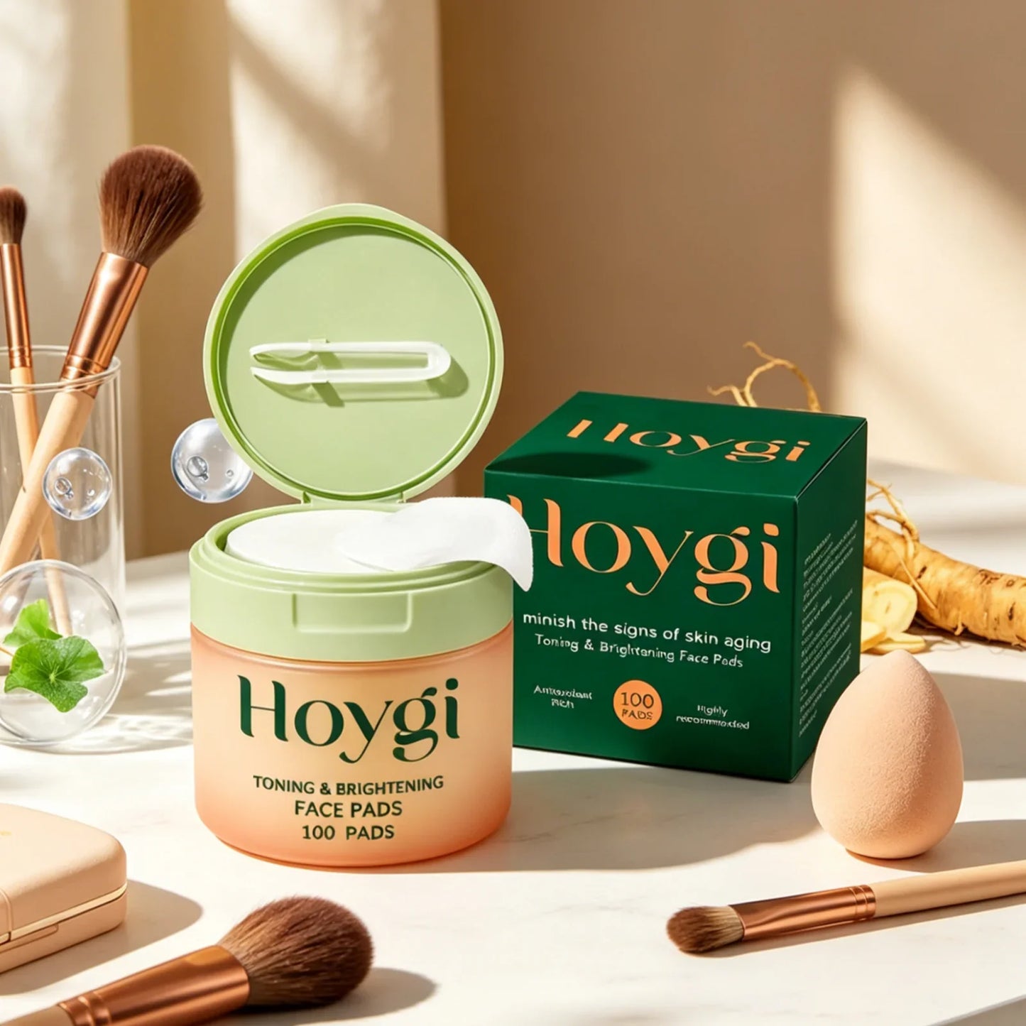 Hoygi Brightening Face Toner Pads 100ct – Hydrate & Even Skin