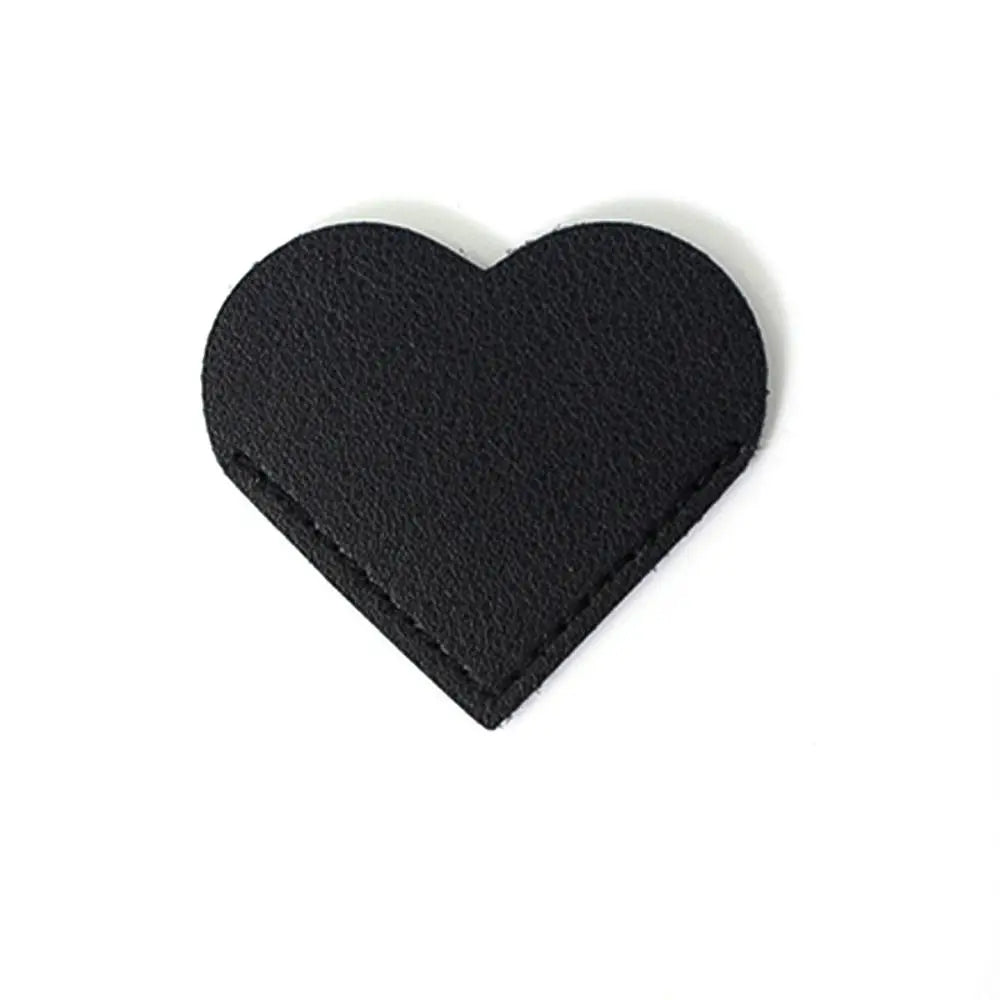 Portable Heart-shaped Corner Page Marker Vintage Multicolor Leather Bookmark Durable Handmade Book Page Marker Students Peaceful Pleasures Health and Wellness black