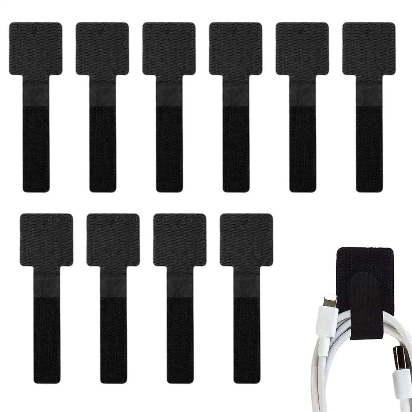 Adhesive Cord Organizer Straps – 10-Pack Cable Management