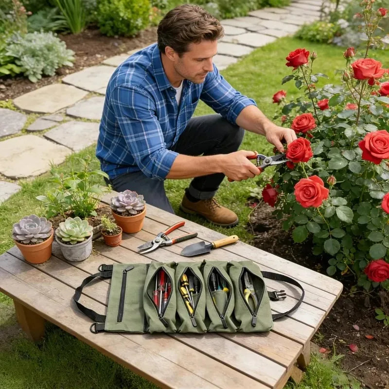 Roll-Up Multi-Pocket Tool Bag Organizer | Oxford Cloth Pouch