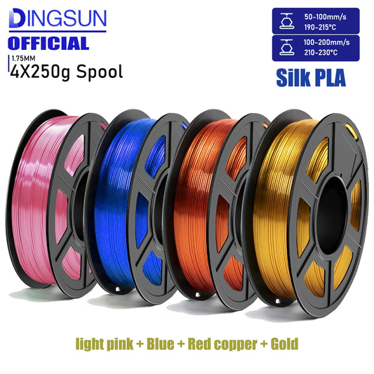 PLA+ Silk Multicolor 3D Printer Filament 1.75mm | DINGSUN 3D 3D Printer Filament Peaceful Pleasures Health and Wellness 4 Color set E