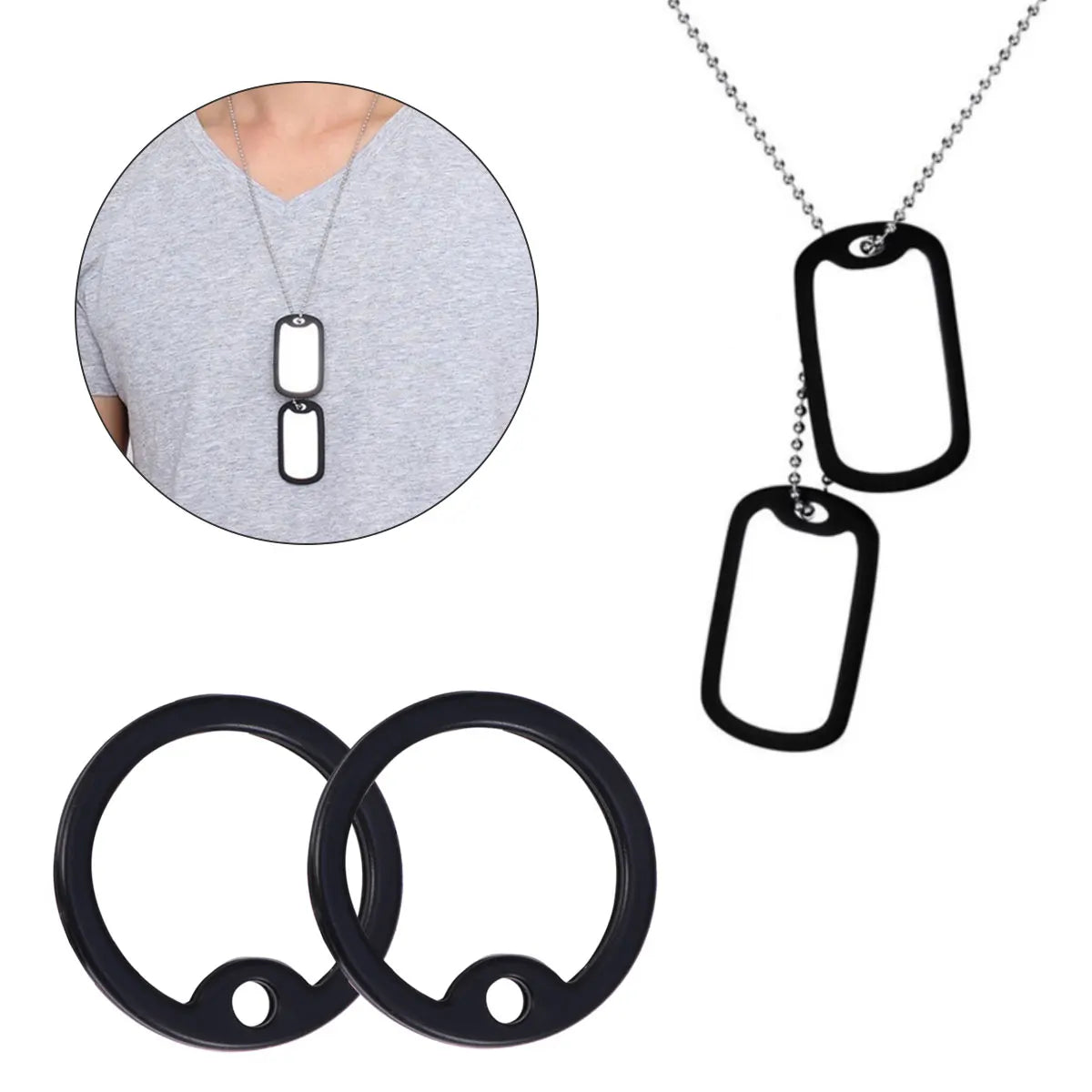 2Pcs Military Dog ID Silencers Silicone Dogtag Silencers Custom Make Necklaces for Pet Collar Reduce Noise and Protect Peaceful Pleasures Health and Wellness Default Title