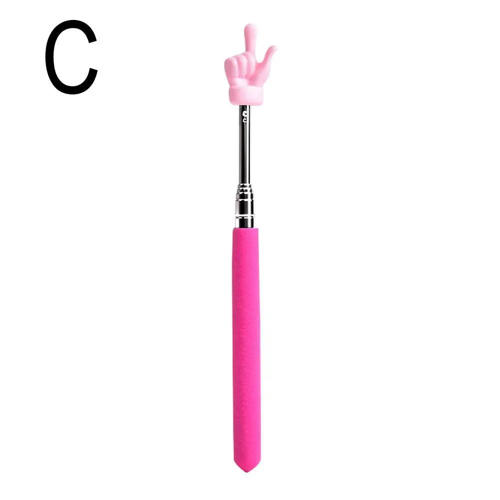 Colorful Finger Design Retractable Teacher Pointer Anti-slip Handle Teaching Guide Pointer Teaching Stick Whiteboard Pointer Peaceful Pleasures Health and Wellness C