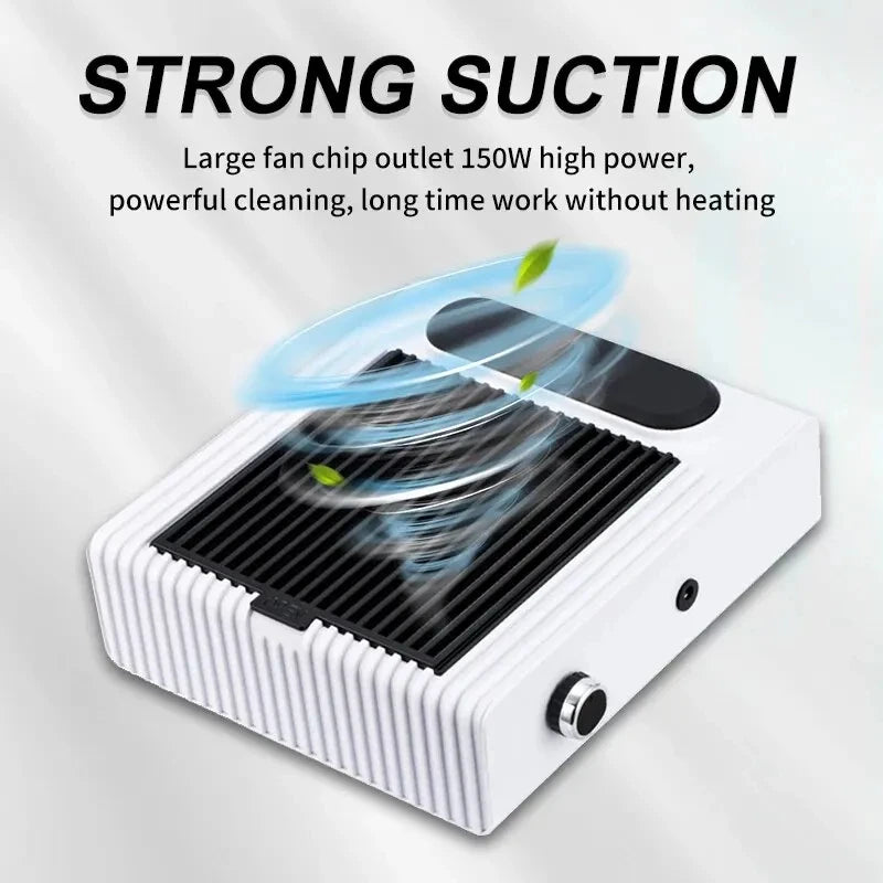 80W Powerful Nail Dust Collector For Manicure Nail Vacuum Cleaner With Fitter Nail Dust Fan Manicure Salon Equipment Peaceful Pleasures Health and Wellness