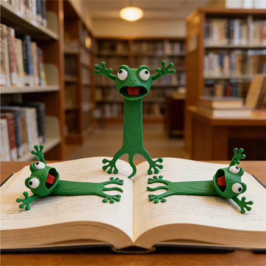 3D Funny Frog Bookmark – Cute Cartoon Page Holder Clip Gift Novelty Bookmark Peaceful Pleasures Health and Wellness