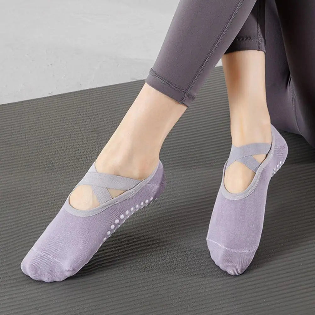 Anti-Slip Yoga Socks for Women - Breathable Backless Grip Socks for Ballet, Pilates, Barre & Dance Non-Skid Sports Socks Peaceful Pleasures Health and Wellness