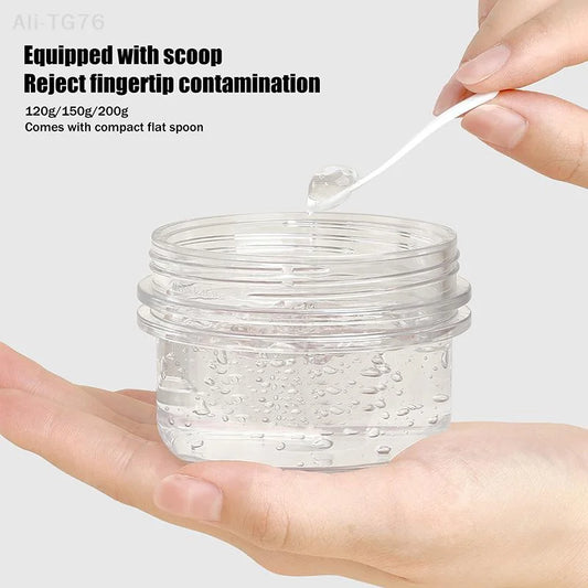 Clear Wide-Mouth Cosmetic Jar with Lid & Spoon | 100–300ml Cosmetic Storage Jar Peaceful Pleasures Health and Wellness